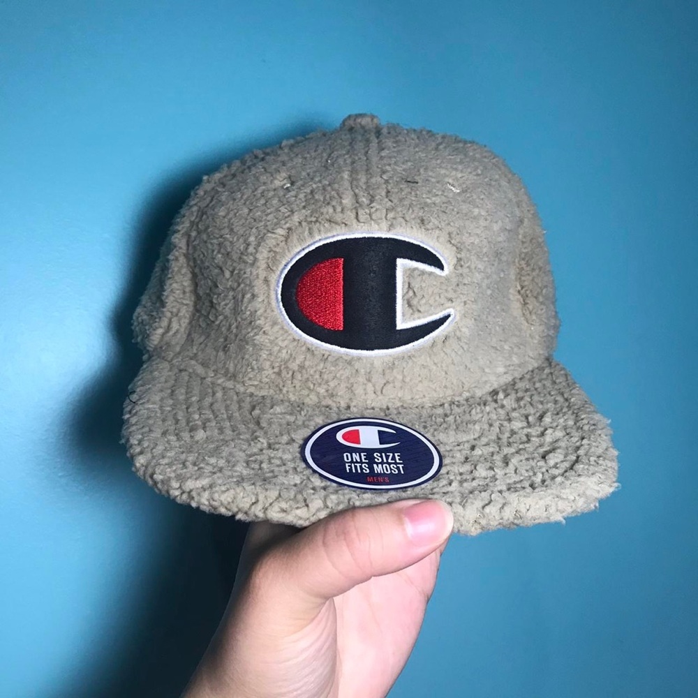 Sherpa (very soft) khaki Champion 6 panel hat